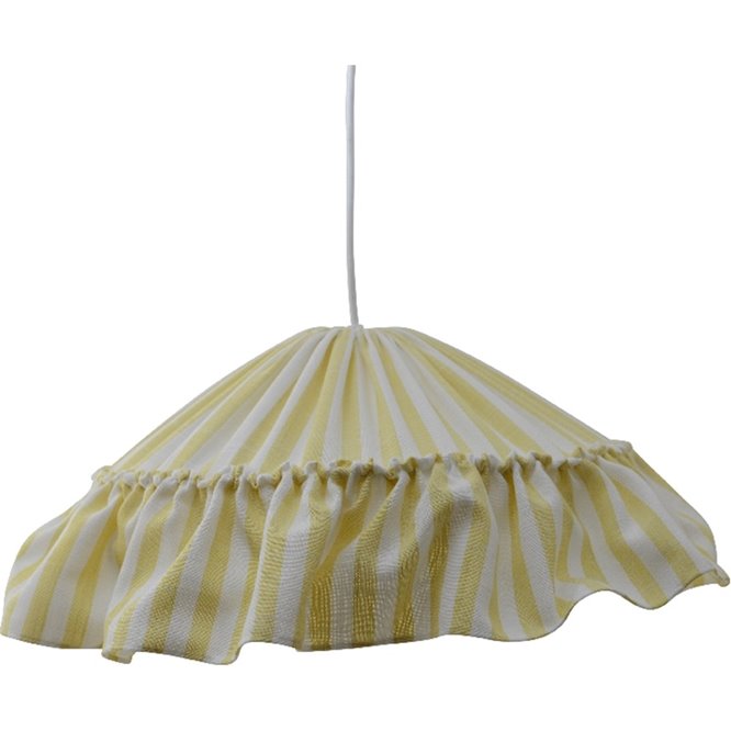Lampa wisząca materiałowa retro żółta w pasy Costa nad stół
